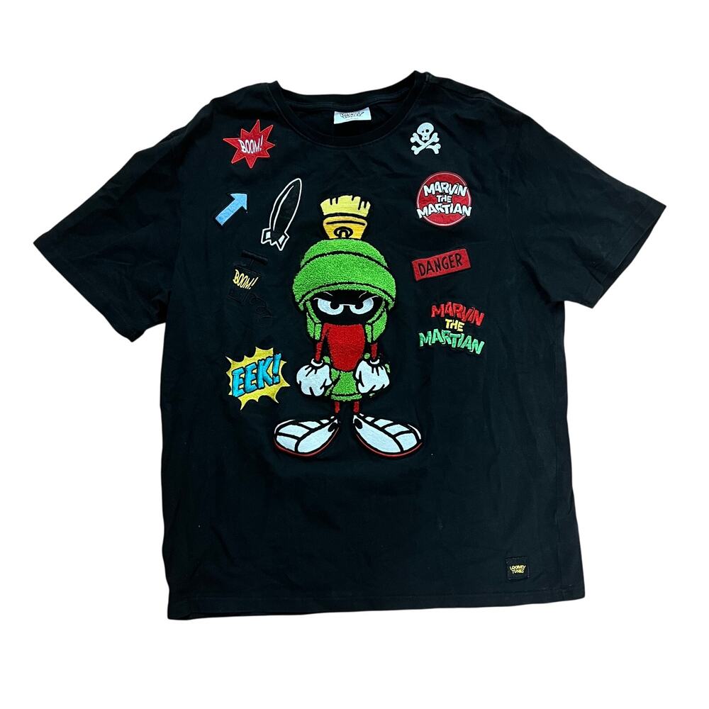 Marvin the Martian Collage Tee, Looney Tunes Black XL
